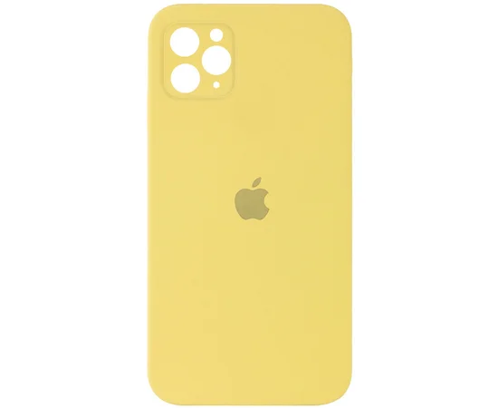 Чехол Silicone Case Square Full Camera Protective (AA) для Apple iPhone 11 Pro Max (6.5") Желтый / Canary Yellow