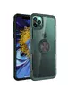 TPU + PC чохол Deen CrystalRing під магнітний тримач для Apple iPhone 11 Pro Max (6.5 ") Безбарвний / Темно-зелений