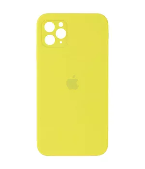 Чехол Silicone Case Square Full Camera Protective (AA) для Apple iPhone 11 Pro Max (6.5") Желтый / Bright Yellow
