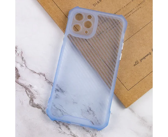 Чехол TPU Ease Carbon color series для Apple iPhone 11 Pro Max (6.5") Синий / Прозрачный