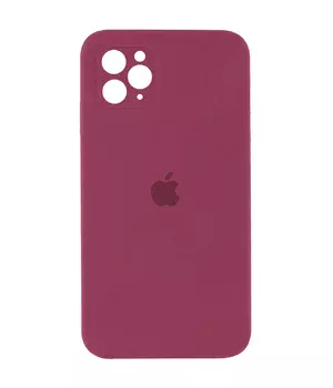 Чохол Silicone Case Square Full Camera Protective (AA) для Apple iPhone 11 Pro Max (6.5") Бордовий / Plum