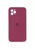 Чохол Silicone Case Square Full Camera Protective (AA) для Apple iPhone 11 Pro Max (6.5") Бордовий / Plum
