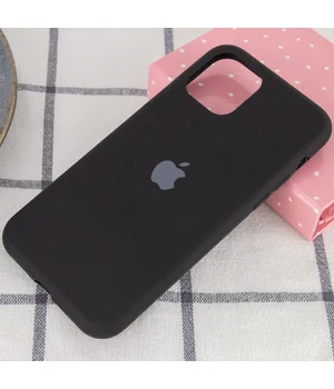 Чехол Silicone case (A) (с закрытым низом) для Apple iPhone 11 Pro Max (6.5") Черный / Black