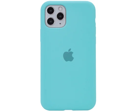 Чехол Silicone case (A) (с закрытым низом) для Apple iPhone 11 Pro Max (6.5") Бирюзовый / Marine Green