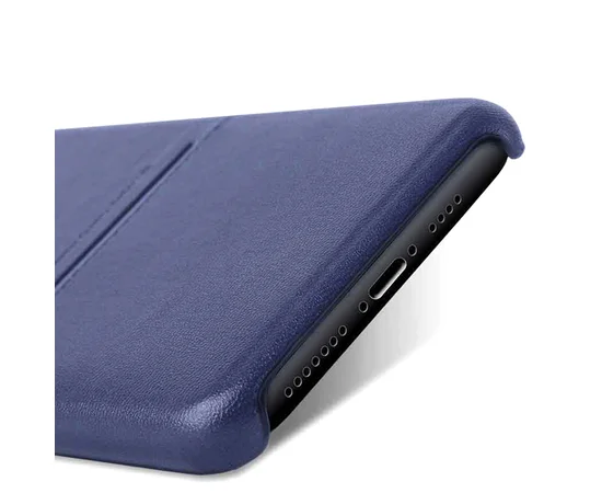 Кожаная накладка G-Case Cardcool Series для Apple iPhone 11 Pro Max (6.5") Синий