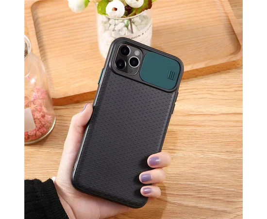 Чохол Camshield Black TPU зі шторкою захищає камеру для Apple iPhone 11 Pro Max (6.5 ") Чорний / Темно-зелений