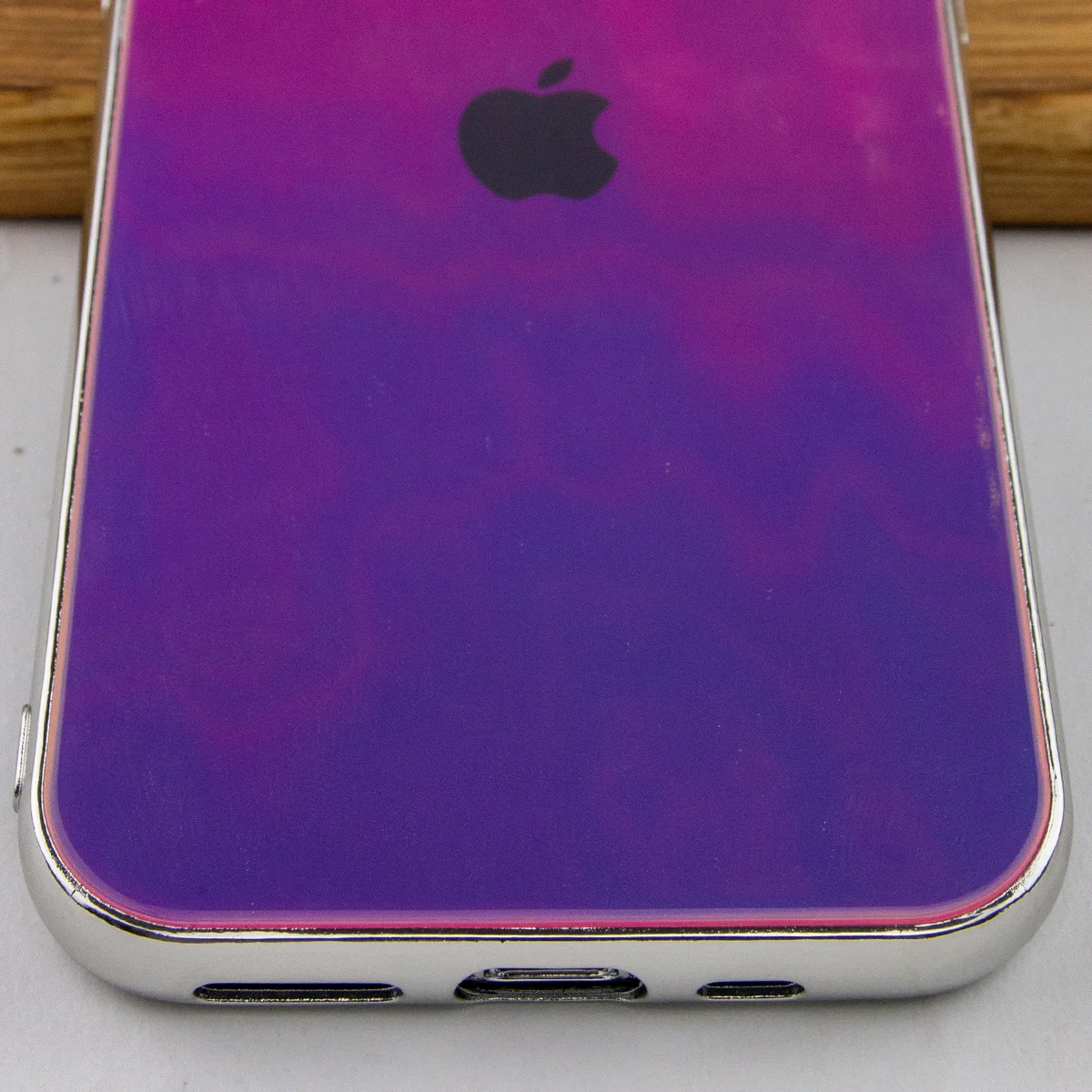 TPU + Glass чохол Gradient Rainbow з лого для Apple iPhone 11 Pro Max (6.5 ") Фіолетовий