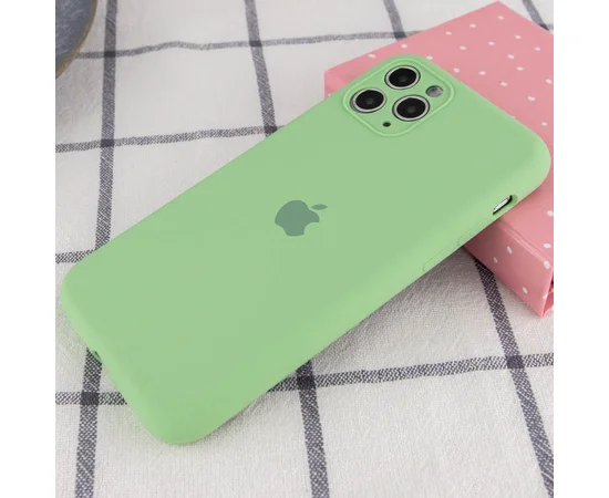 Чохол Silicone Case Full Camera Protective (АА) для Apple iPhone 11 Pro Max (6.5 ") М'ятний / Mint