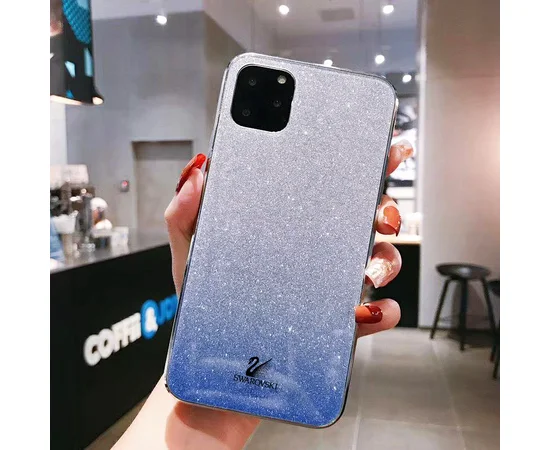 TPU+Glass чехол Swarovski для Apple iPhone 11 Pro Max (6.5") Синий