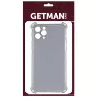 TPU чохол GETMAN Ease logo посилені кути для Apple iPhone 11 Pro Max (6.5") Сірий (прозорий)