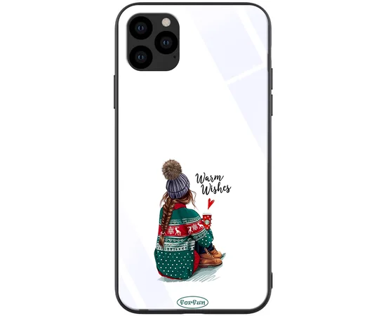 TPU + Glass чохол ForFun для Apple iPhone 11 Pro Max (6.5 ") Warm Wishes / Білий