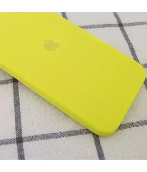 Чохол Silicone Case Square Full Camera Protective (AA) для Apple iPhone 11 Pro Max (6.5 ") Жовтий / Bright Yellow