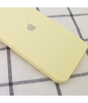 Чехол Silicone Case Square Full Camera Protective (AA) для Apple iPhone 11 Pro Max (6.5") Желтый / Mellow Yellow