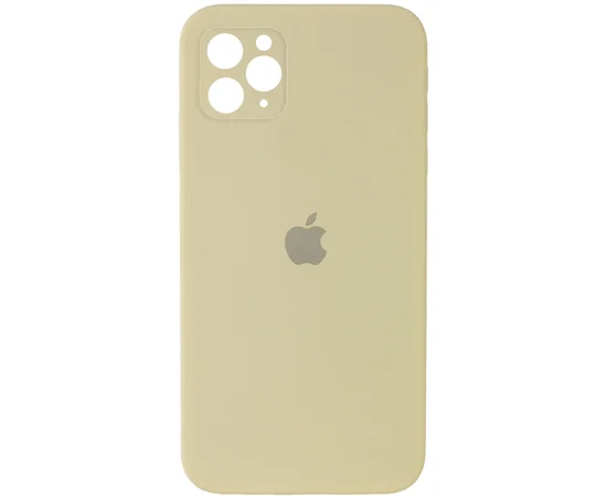 Чехол Silicone Case Square Full Camera Protective (AA) для Apple iPhone 11 Pro Max (6.5") Желтый / Mellow Yellow