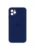 Чехол Silicone Case Square Full Camera Protective (AA) для Apple iPhone 11 Pro Max (6.5") Темно-синий / Midnight blue