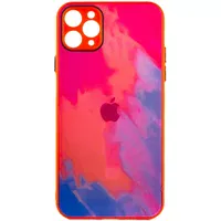 Чехол TPU+Glass Impasto abstract для Apple iPhone 11 Pro Max (6.5") Pink blue