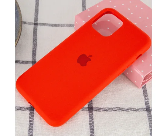 Чехол Silicone case (A) (с закрытым низом) для Apple iPhone 11 Pro Max (6.5") Красный / Red