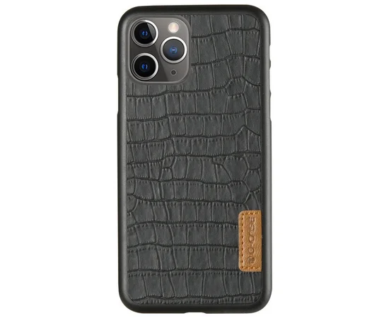 Шкіряна накладка G-Case Crocodile Dark series для Apple iPhone 11 Pro Max (6.5 ") Чорний