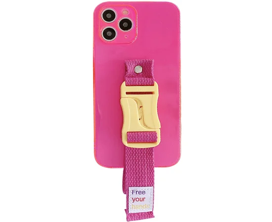 Чохол Handfree з кольоровим ремінцем для Apple iPhone 11 Pro Max (6.5") Рожевий