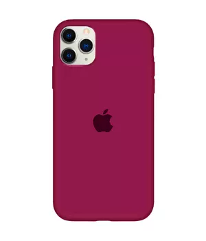 Чохол Silicone case (A) (з закритим низом) для Apple iPhone 11 Pro Max (6.5 ") Бордовий / Maroon