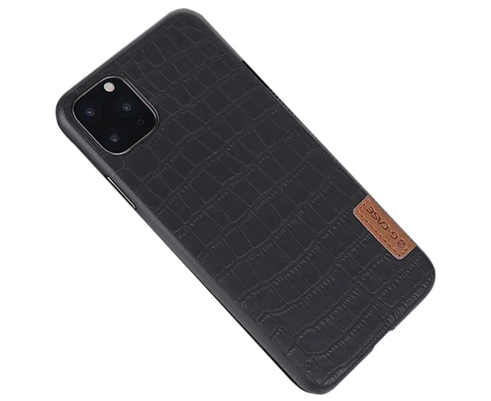 Шкіряна накладка G-Case Crocodile Dark series для Apple iPhone 11 Pro Max (6.5 ") Чорний