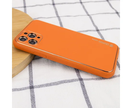 Кожаный чехол Xshield для Apple iPhone 11 Pro Max (6.5") Оранжевый / Apricot
