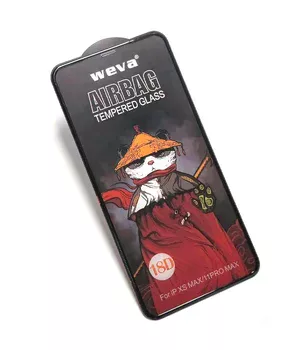 Защитное 2.5D стекло Weva AirBag (тех.пак) для Apple iPhone 11 Pro Max / XS Max (6.5") Черный