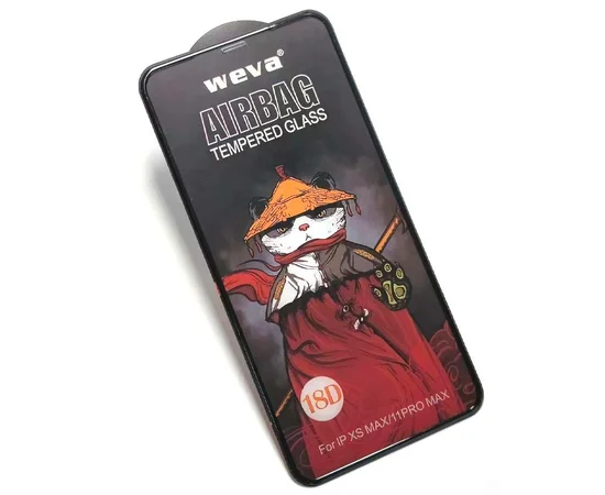 Защитное 2.5D стекло Weva AirBag (тех.пак) для Apple iPhone 11 Pro Max / XS Max (6.5") Черный