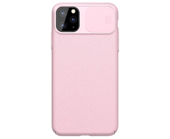 Карбоновая накладка Nillkin Camshield (со шторкой для камеры) для Apple iPhone 11 Pro Max (6.5") Розовый / Pink