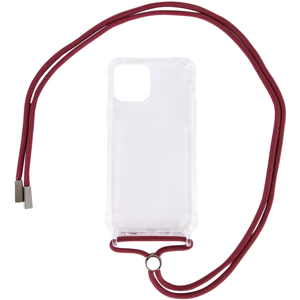 Чохол TPU Crossbody Transparent для Apple iPhone 11 Pro Max (6.5 ") Червоно-Коричневий