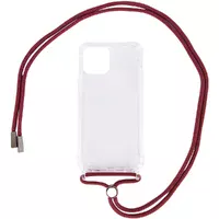 Чохол TPU Crossbody Transparent для Apple iPhone 11 Pro Max (6.5 ") Червоно-Коричневий