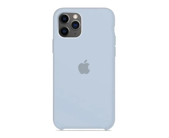 Чехол Silicone case (A) (с закрытым низом) для Apple iPhone 11 Pro Max (6.5") Голубой / Mist blue