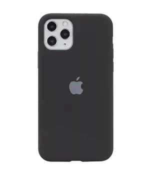 Чехол Silicone case (A) (с закрытым низом) для Apple iPhone 11 Pro Max (6.5") Черный / Black
