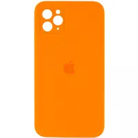 Чехол Silicone Case Square Full Camera Protective (AA) для Apple iPhone 11 Pro Max (6.5") Оранжевый / Bright Orange