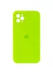 Чохол Silicone Case Square Full Camera Protective (AA) для Apple iPhone 11 Pro Max (6.5 ") Салатовий / Neon green