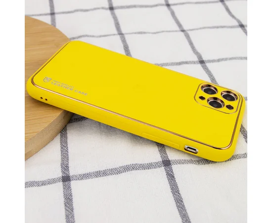 Кожаный чехол Xshield для Apple iPhone 11 Pro (5.8") Желтый / Yellow