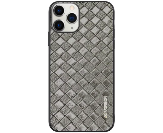 Кожаная накладка VORSON Braided leather series для Apple iPhone 11 Pro (5.8") Серый