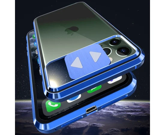Чехол Camshield 360 Metall+Glass со шторкой для камеры для Apple iPhone 11 Pro (5.8") Синий