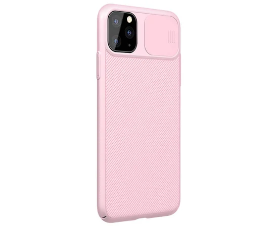 Карбоновая накладка Nillkin Camshield (со шторкой для камеры) для Apple iPhone 11 Pro (5.8") Розовый / Pink