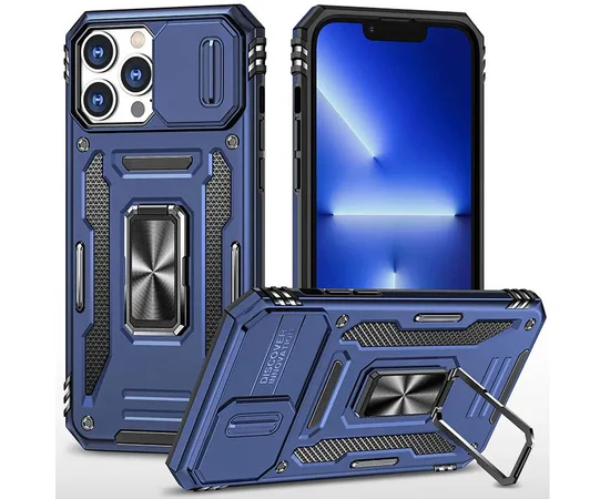 Ударопрочный чехол Camshield Army Ring для Apple iPhone 11 Pro (5.8") Синий / Navy