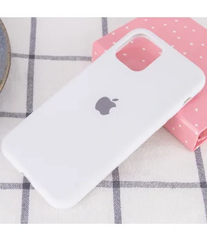 Чехол Silicone case (A) (с закрытым низом) для Apple iPhone 11 Pro (5.8") Белый / White