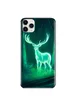 TPU+Glass чехол светящийся в темноте для Apple iPhone 11 Pro (5.8") Олень / Бирюзовый