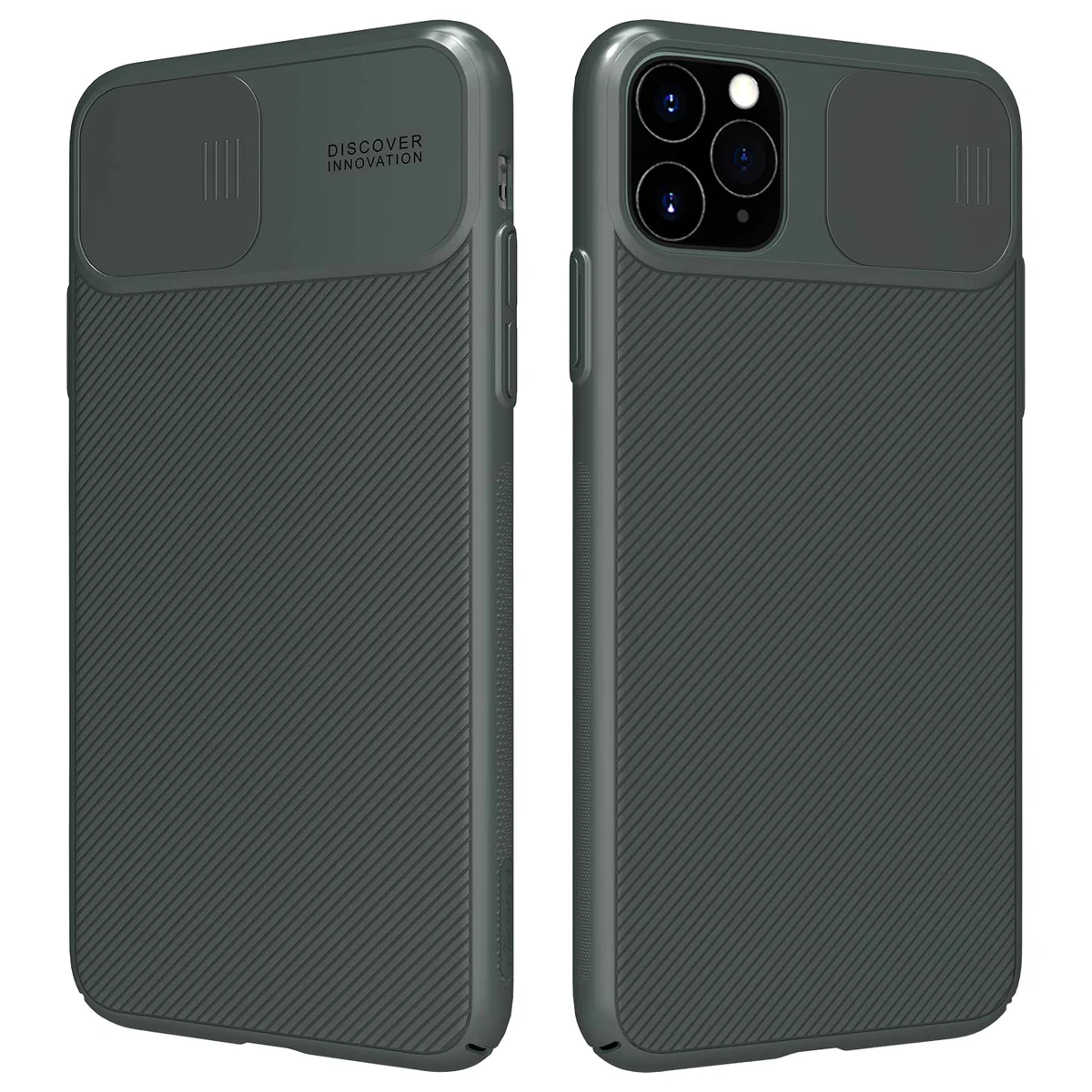 Карбоновая накладка Nillkin Camshield (шторка на камеру) для Apple iPhone 11 Pro (5.8") Зеленый / Dark Green