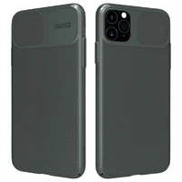 Карбоновая накладка Nillkin Camshield (шторка на камеру) для Apple iPhone 11 Pro (5.8") Зеленый / Dark Green
