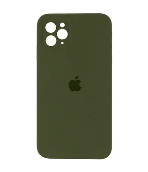 Чехол Silicone Case Square Full Camera Protective (AA) для Apple iPhone 11 Pro (5.8") Зеленый / Dark Olive