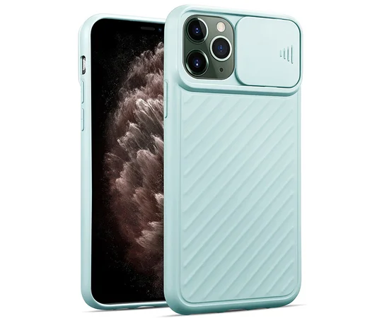 Чехол Camshield TPU со шторкой защищающей камеру для Apple iPhone 11 Pro (5.8") Бирюзовый