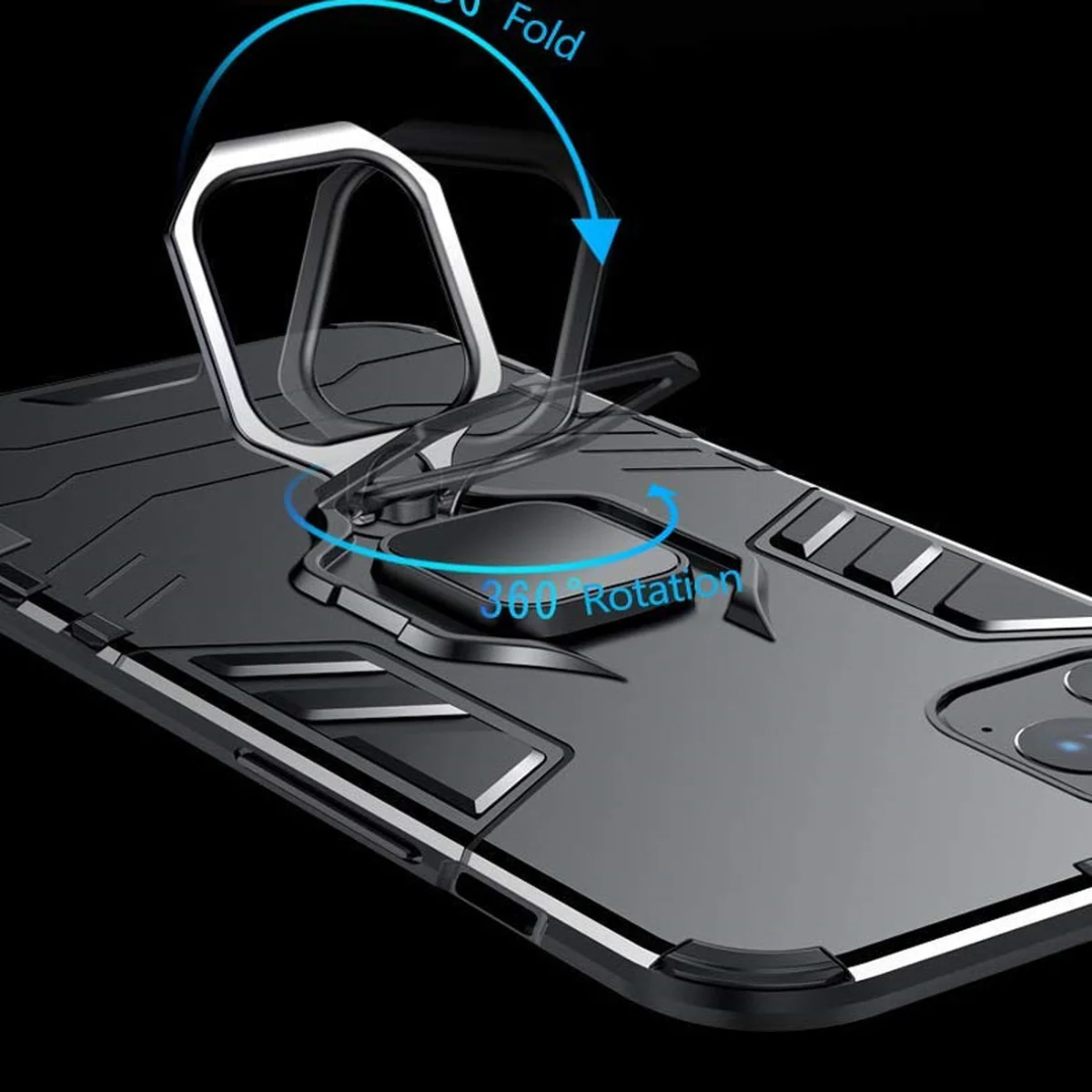 Ударопрочный чехол Transformer Ring for Magnet для Apple iPhone 11 Pro (5.8") Черный / Soul Black