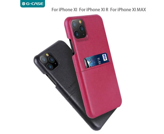 Кожаная накладка G-Case Cardcool Series для Apple iPhone 11 Pro (5.8") Красный