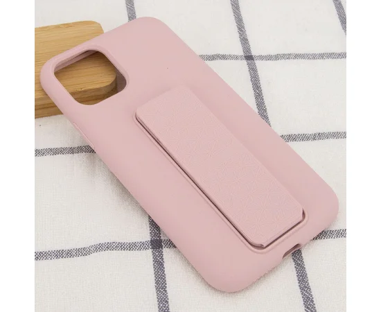 Чехол Silicone Case Hand Holder для Apple iPhone 11 Pro (5.8") Розовый / Pink Sand