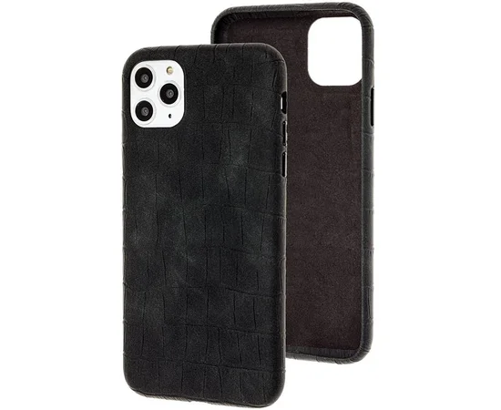 Кожаный чехол Croco Leather для Apple iPhone 11 Pro (5.8") Black